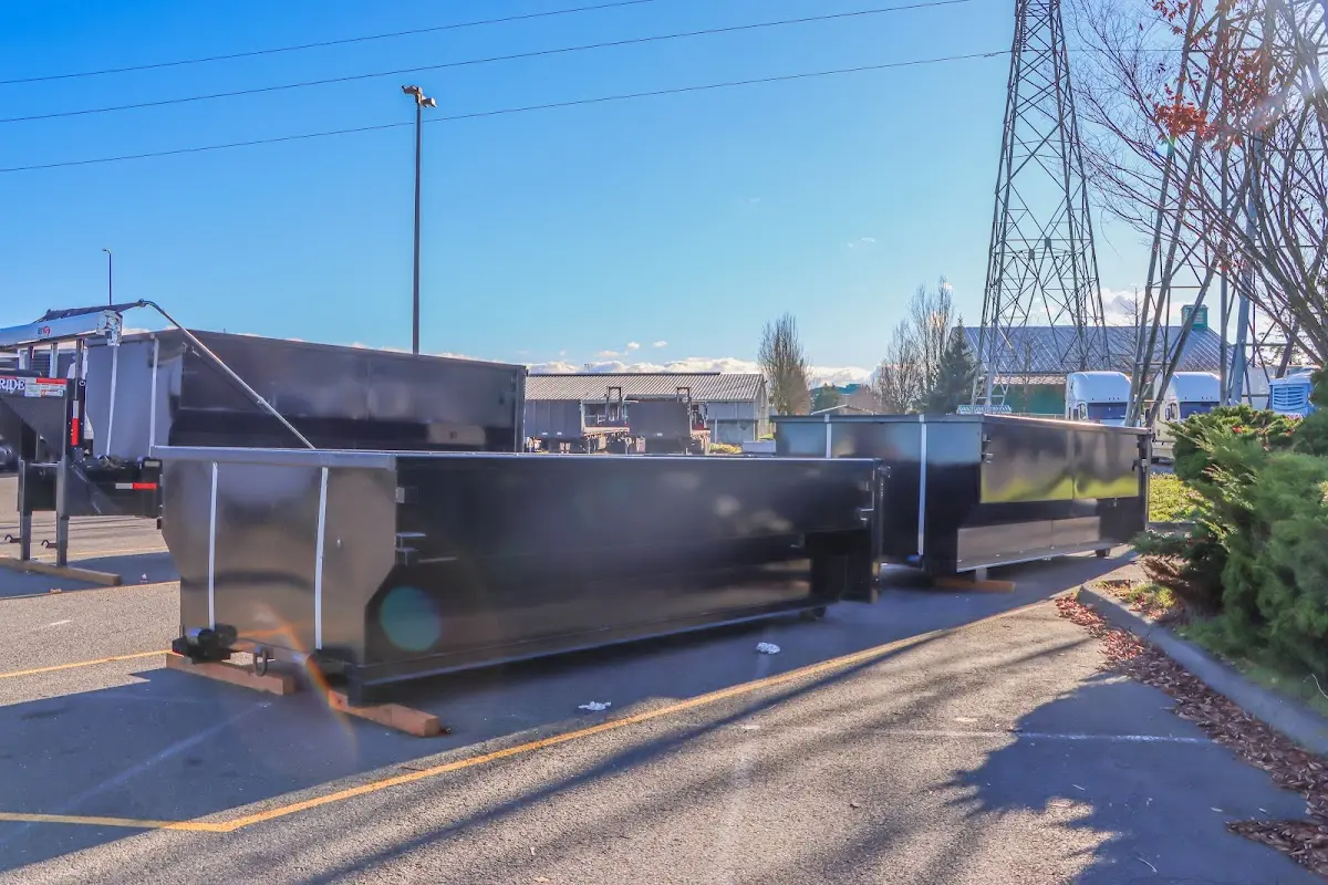 Roll-off dumpster ready for waste disposal at job site for 2 Yard Dumpster Rental in Kingsport